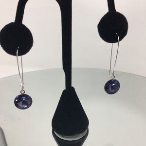 Swarovski Sweet Drop Earrings in the color Tanzanite in silver